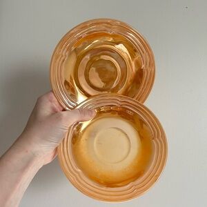 Elegant Fire King Peach Luster Small Plates